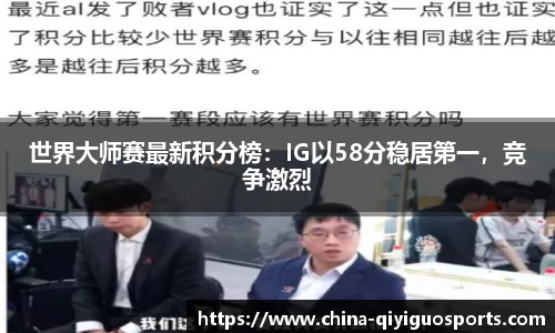 世界大师赛最新积分榜：IG以58分稳居第一，竞争激烈
